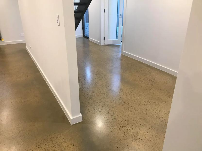 Diamond polished concrete floor with exposed aggregate finish